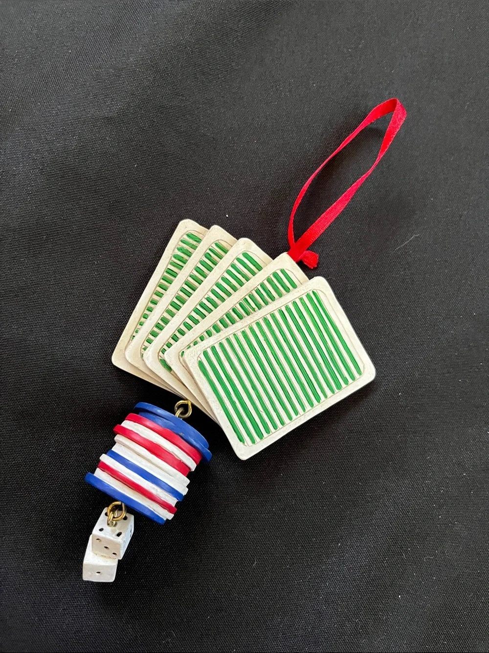 Casino Theme Christmas Ornaments Playing Cards Poker Chips Dice Gambler
